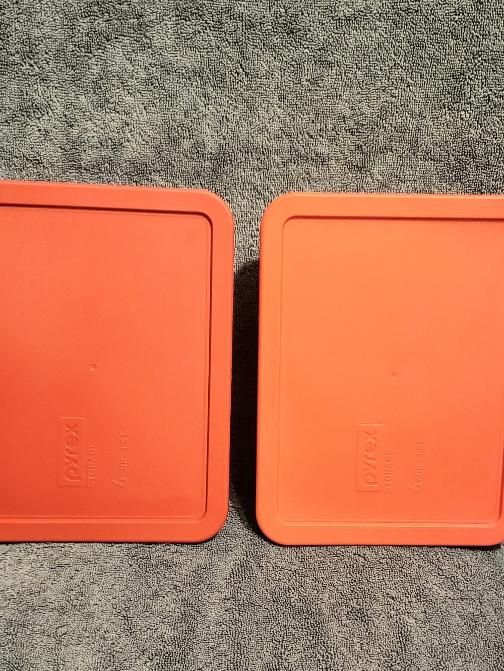 Vintage PYREX Set Of 2 Storage  Plastic Lids # 7211- PC RED